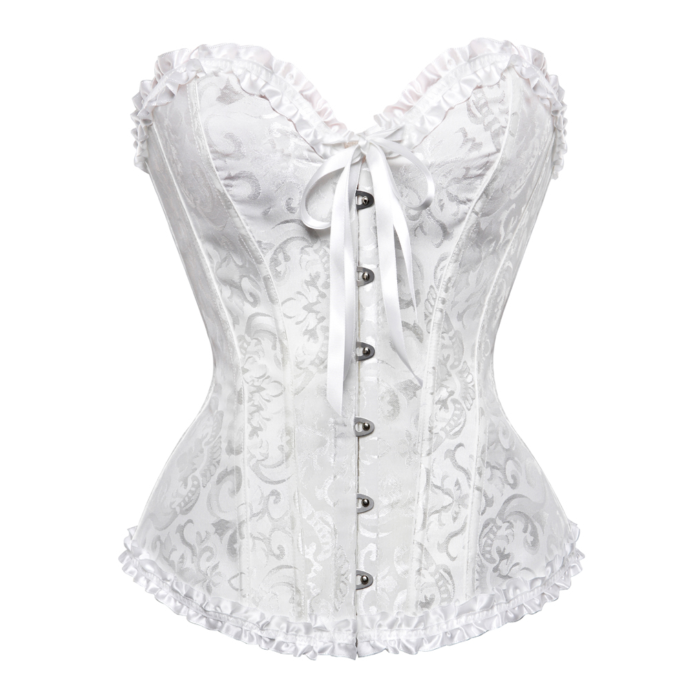 Sapubonva Corset Top Bustier Sexy Women's Plus Size Lace up Floral Gothic Brocade Vintage Fashion Medieval
